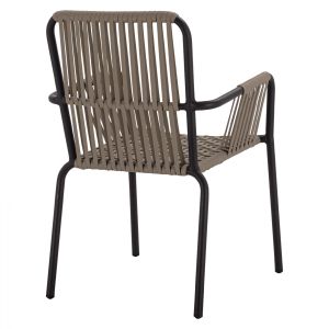 Garden aluminum chair cappuccino color Hm5784,02 56x58x85cm