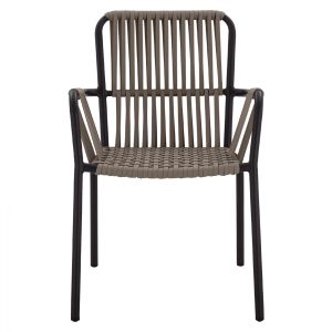 Garden aluminum chair cappuccino color Hm5784,02 56x58x85cm