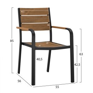 Garden aluminum chair Hm5127,02 55x56x85cm