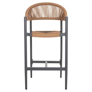 Garden bar stool Gregg aluminum anthracite - synthetic rattan in sandy beige 55x57x106hcm Hm5788,12