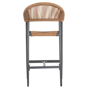 Garden bar stool Gregg aluminum anthracite - synthetic rattan in sandy beige 55x57x106hcm Hm5788,12