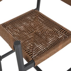 Garden bar stool Gregg aluminum anthracite - synthetic rattan in sandy beige 55x57x106hcm Hm5788,12