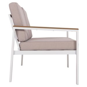 Garden two-seater sofa Safin Hm6279.01 aluminum color white-beige cushions 140x70x77cm.
