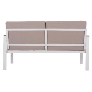 Garden two-seater sofa Safin Hm6279.01 aluminum color white-beige cushions 140x70x77cm.
