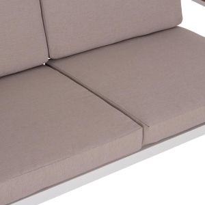 Garden two-seater sofa Safin Hm6279.01 aluminum color white-beige cushions 140x70x77cm.