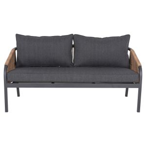 Garden sofa 2 seater Maerly aluminum anthracite, dark beige synthetic rope, anthracite cushions Hm6055,03