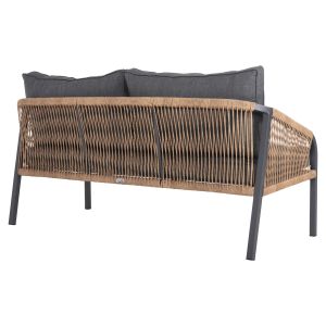 Garden sofa 2 seater Maerly aluminum anthracite, dark beige synthetic rope, anthracite cushions Hm6055,03