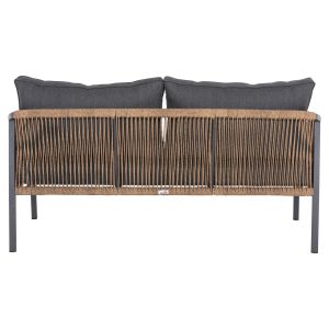 Garden sofa 2 seater Maerly aluminum anthracite, dark beige synthetic rope, anthracite cushions Hm6055,03