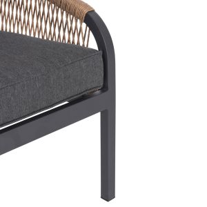 Garden sofa 2 seater Maerly aluminum anthracite, dark beige synthetic rope, anthracite cushions Hm6055,03