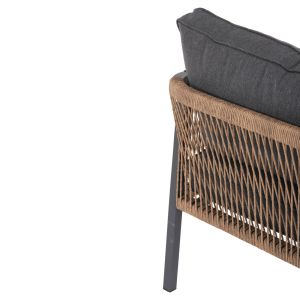 Garden sofa 2 seater Maerly aluminum anthracite, dark beige synthetic rope, anthracite cushions Hm6055,03