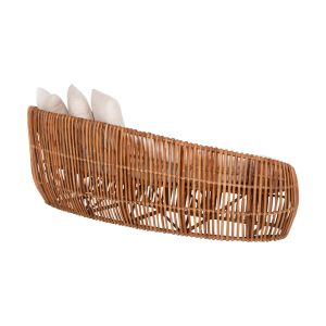 Garden sofa Lantry natural rattan white textile 215x60x78hcm Hm5991