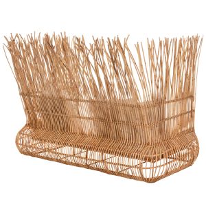 Garden sofa Zephyr natural rattan beige textile 200x120x142hcm Hm5988