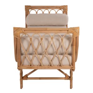 Garden sofa/lounger Charmella natural rattan beige cushions 187x69x76hcm Hm9659