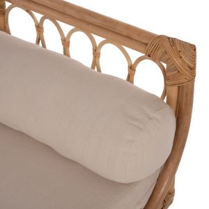Garden sofa/lounger Charmella natural rattan beige cushions 187x69x76hcm Hm9659