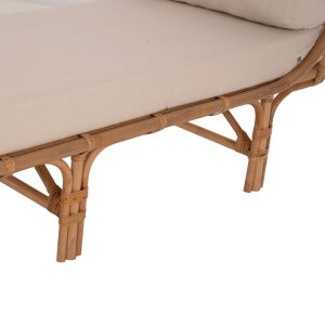 Garden sofa/lounger Charmella natural rattan beige cushions 187x69x76hcm Hm9659