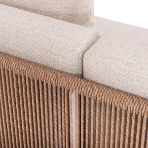 Garden set 2 pieces Aurora Destiny Zen Sm6319 aluminum and beige rattan upholstery ecru - tabletop sintered stone