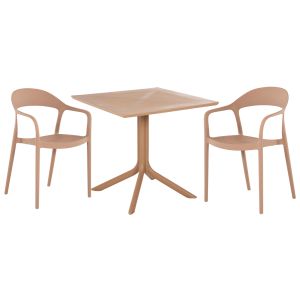 Garden set 3 pieces Cleo Hm21136 polypropylene in cappuccino color
