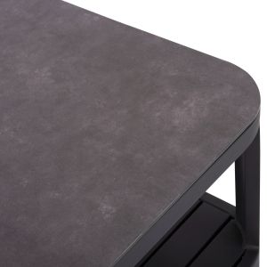 Garden set 3 pieces Elysia Sm6187.01 dark gray aluminum-rope-peliefil fabric