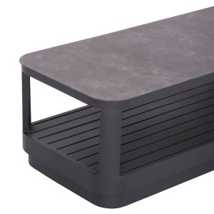 Garden set 3 pieces Elysia Sm6187.01 dark gray aluminum-rope-peliefil fabric