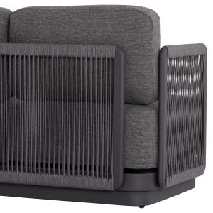 Garden set 3 pieces Elysia Sm6187.01 dark gray aluminum-rope-peliefil fabric