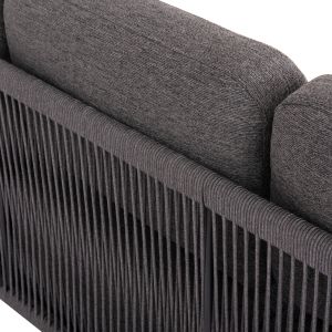 Garden set 3 pieces Elysia Sm6187.01 dark gray aluminum-rope-peliefil fabric