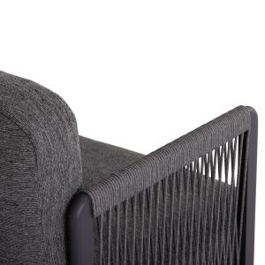 Garden set 3 pieces Elysia Sm6187.01 dark gray aluminum-rope-peliefil fabric