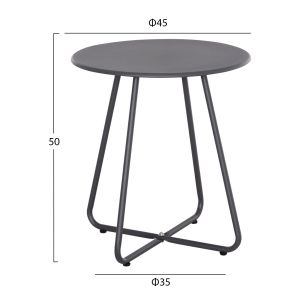 Garden set 3 pieces Orego Hm21107.01 aluminum and metal in dark gray color