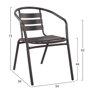 Garden set 3pcs Laura Hm21112 semicircular table and 2 armchairs in gray
