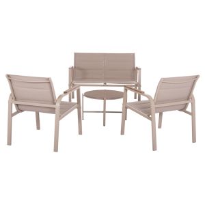 Garden set 4 pieces Juliette Hm6280.04 cappuccino aluminum-textile--tempered glass