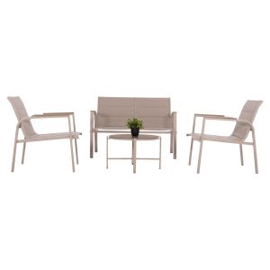 Garden set 4 pieces Juliette Hm6280.04 cappuccino aluminum-textile--tempered glass