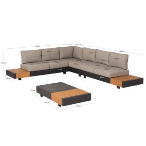 Garden set 4 pieces Adhara Sm6189 aluminum-olefin fabric-sin stone