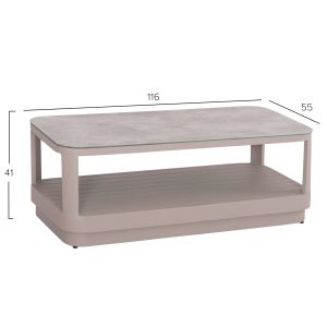 Garden set 4 pieces Elysia Sm6186.02 champagne color aluminum-rope-peliefil fabric