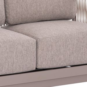 Garden set 4 pieces Elysia Sm6186.02 champagne color aluminum-rope-peliefil fabric