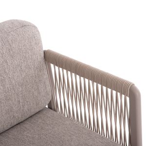 Garden set 4 pieces Elysia Sm6186.02 champagne color aluminum-rope-peliefil fabric