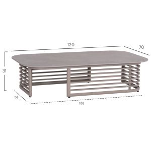 Garden set 4 pieces Enastron Sm6194.01 dark gray aluminum and gray olefin fabric