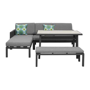 Garden set 4 pieces Iowa gray color 220x165x75cm
