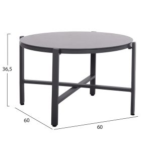 Garden set 4-piece Juliette Hm6280.03 gray aluminum-textile - tempered glass