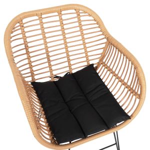 Garden set 4 pieces Allegra metal and rattan Hm21052 - sofa, table and 2 armchairs
