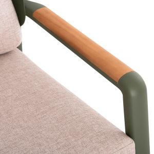 Garden set 4pcs Elara Hm6195.06 green aluminum-beige olefin-teak wood