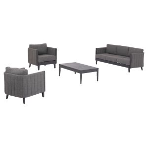 Garden set 4pcs Larry Hm6188.01 dark gray aluminum-PE fabric
