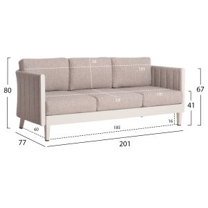 Garden set 4pcs Larry Hm6188.02 aluminum in Champagne color-pe fabric