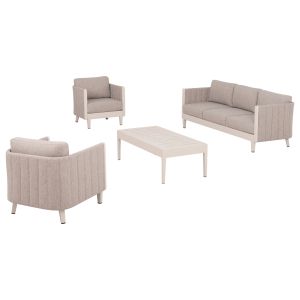 Garden set 4pcs Larry Hm6188.02 aluminum in Champagne color-pe fabric