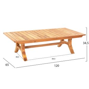 Garden set 4pcs Rosswell solid acacia wood natural- rope-beige cushions Hm6084