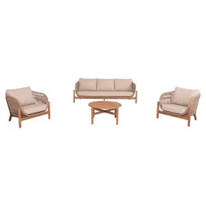 Garden set 4pcs Sanji Hm6219 acacia wood-aluminum frame-rope