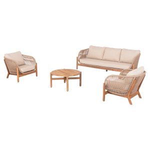 Garden set 4pcs Sanji Hm6219 acacia wood-aluminum frame-rope