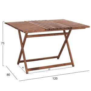 Garden set 5 pieces. Limnos Hm21135 beech in walnut color -- textile in ecru