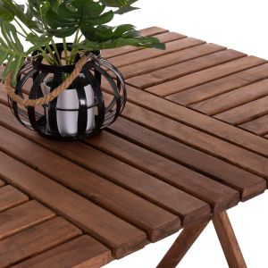 Garden set 5 pieces. Limnos Hm21135 beech in walnut color -- textile in ecru
