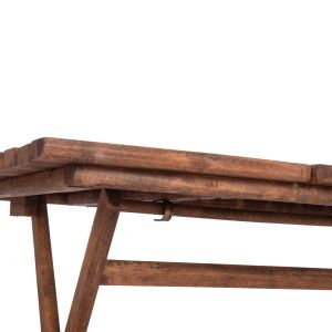Garden set 5 pieces. Limnos Hm21135 beech in walnut color -- textile in ecru