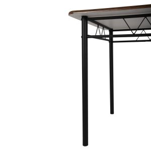 Garden set 5pcs black metal-mdf in walnut color 110x60x74hcm Hm9416