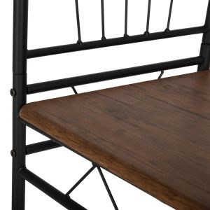 Garden set 5pcs black metal-mdf in walnut color 110x60x74hcm Hm9416